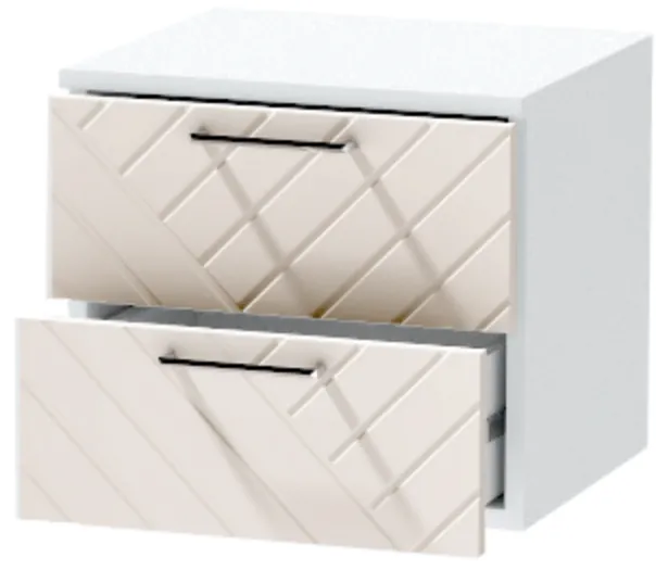 Тумба-6 прикроватная подвесная "Иннэс-7", Белый/Тирамису матовый