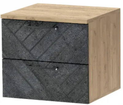 Тумба-6 прикроватная подвесная "Иннэс-7", Крафт золотой/Бетон графит