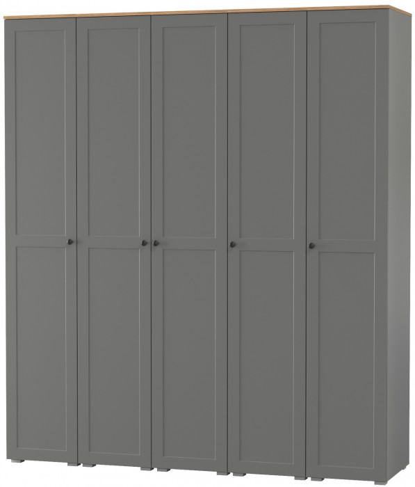 Остин 13.225 Шкаф-пенал 5 шт., цвет серый графит/дуб крафт золотой, ШхГхВ 200х54,3х229,6 см., универсальная сборка