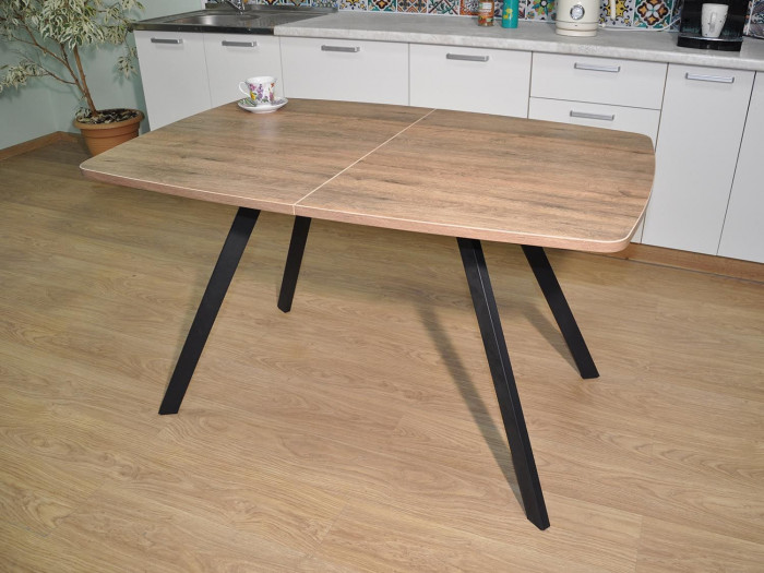 Стол обеденный Орфей Черный / Дуб Велингтон