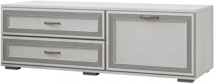 Ливорно Тумба для ТВ-техники ЛТ-1 ясень анкор светлый патина серебро