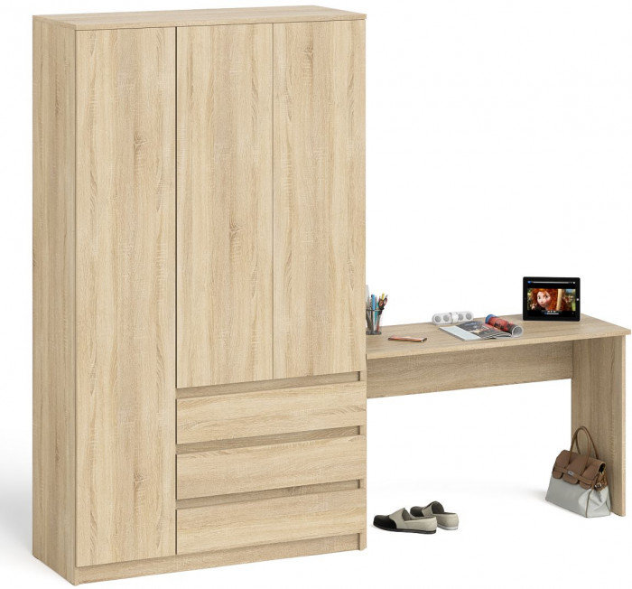 Мори письменный стол МСП1200.1 + Шкаф МШ1200.1, дуб сонома