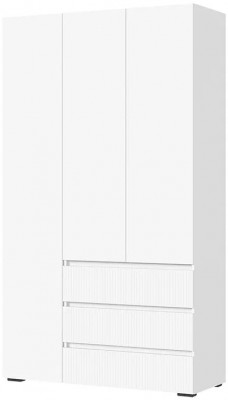 Хелен ШК 06 Шкаф 3х створчатый (1200х2080х460) МДФ белый супермат, белый/белый