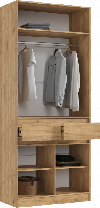 Роджина Шкаф 2-х створчатый, Дуб крафт/Изумрудный