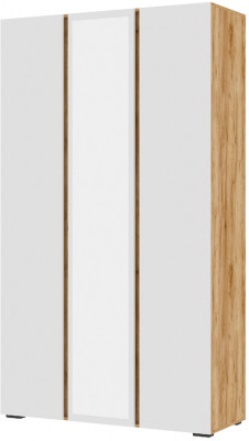 Хелен ШК 02 Шкаф 3х створчатый с зеркалом (1,200х2,100х0,460) белый/дуб крафт золото