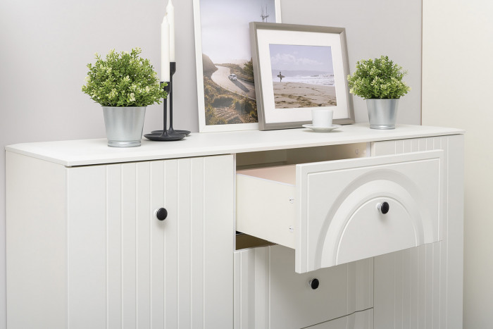 Валенсия Гостиная № 092, цвет ЛДСП белый шагрень/МДФ белый шагрень, ШхГхВ 188,2х38,4х225,2 см., универсальная сборка