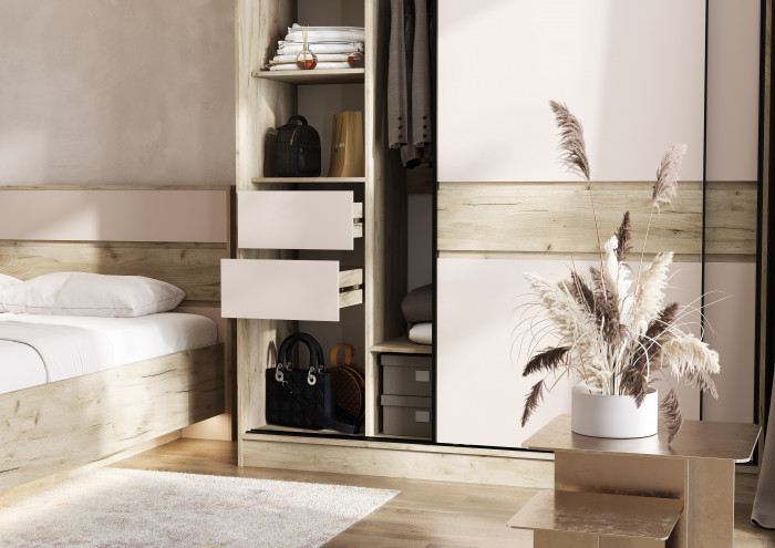 Модульная спальня Роджина, Крафт серый/Кашемир