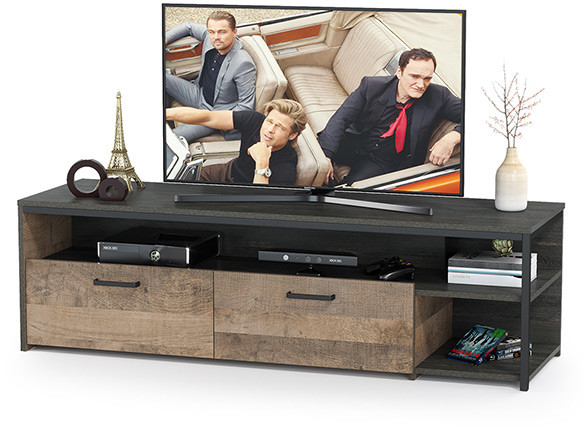 Трувор 13.70 Тумба под ТВ, цвет дуб гранж песочный/интра, ШхГхВ 149,8х45,4х44,6 см., универсальная сборка