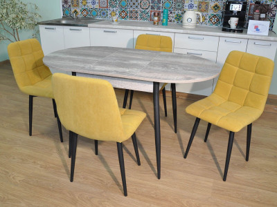 Обеденная группа Стиль-1 / Стул Х 4 шт. / Бетон темный/черный / бид 43