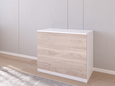 Комод 01/23 90х50х75 Белый/Кастелло Серый