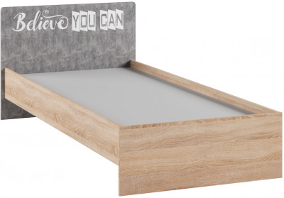 Спальня Колибри Лофт кровать 0,9 дуб сонома/ателье светлое