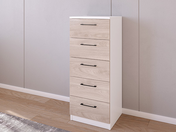 Комод 02/16 45х40х110 Белый/Кастелло Серый