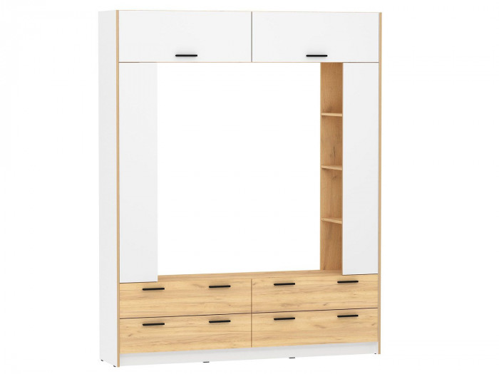 НМ 014.65 Шкаф комбинированный Оттавия Белый/Дуб золотой