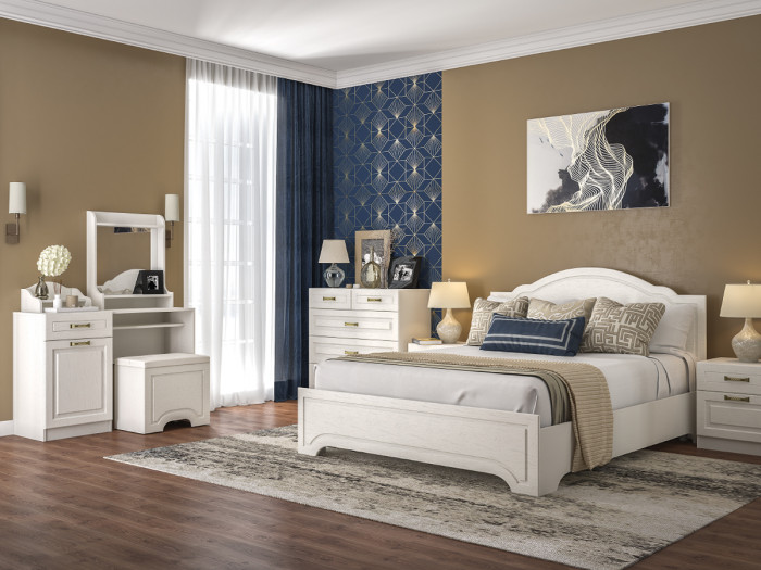 Ливерпуль Стол туалетный 12.46 + Полка 10.118, цвет ясень ваниль/белый, ШхГхВ 119,8х41,3х152,3 см., НЕ универсальная сборка