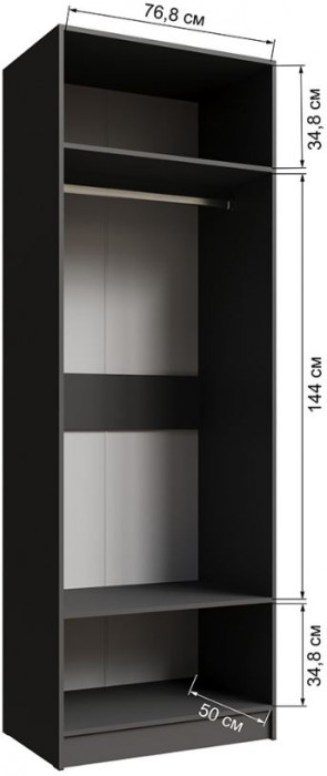 Шкаф Мадрид (0,8) без зерк. графит серый