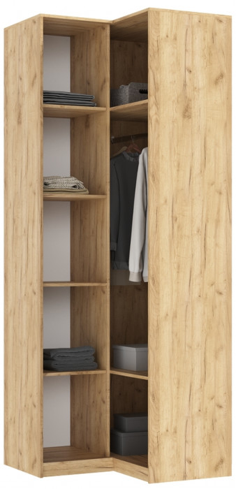 Марвэл Шкаф угловой, Дуб крафт/Мальта грей