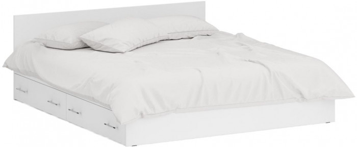 Спальня Стандарт 4-1800Я, белый/фасады ТВ тумбы МДФ белый глянец