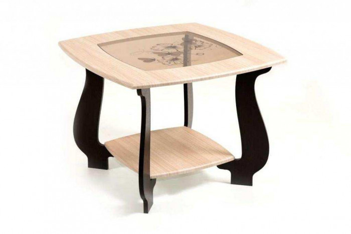 Стол журнальный СЖ-22 с рисунком Р2 дуб/венге