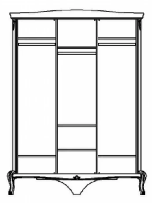 Шкаф для одежды трехдверный "Монако" - отделка Классик (лак)