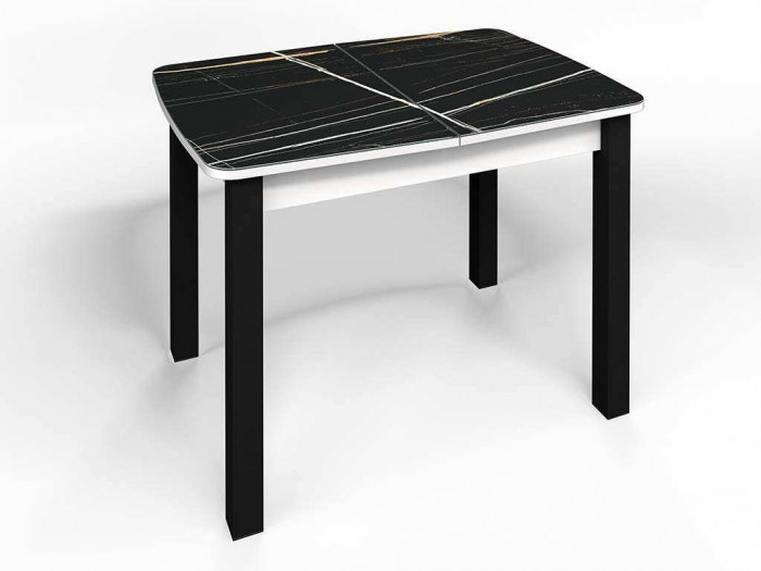 Стол СМ-3 Флорида ноги окрас квадратный белый/черный