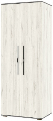 Бастион Шкаф двухдверный Дуб Крафт белый / Серый шифер