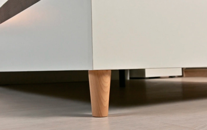 Муссон Кровать 11.41 + ортопед + 2 х Тумба 16.03, цвет белый/дуб эндгрейн элегантный, сп. м. 1600х2000 мм., б/м