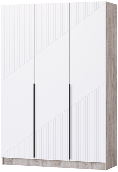 Шкаф Авис 1,5 (№1), Дуб эндгрейн/Белый софтач