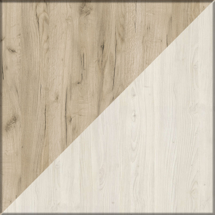 Трюмо 4-25101дкс/скан.д.б. Верона, цвет дуб крафт серый/скандинавское дерево белое, ШхГхВ 98,8х45,1х150,1 см., НЕ универсальная сборка