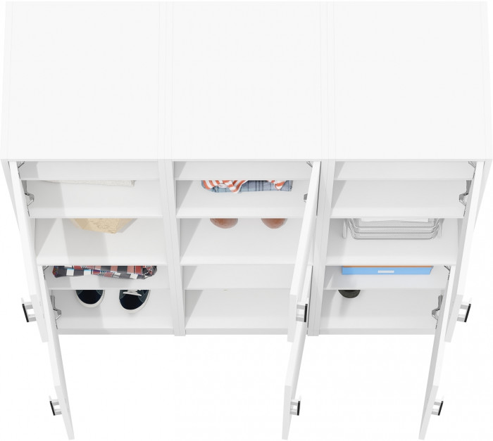 Три Пенала С-МД-СК9П к компьютерному столу С-МД-СК9, цвет белый шагрень, ШхГхВ 129х45х160 см., универсальная сборка