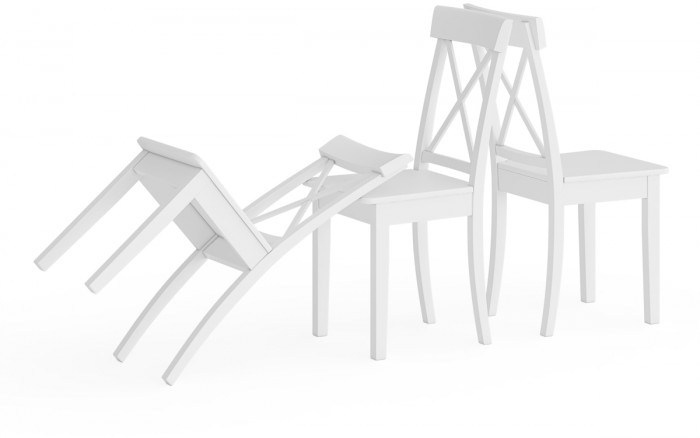 Три стула Мебель--24 Гольф-14 разборных, белый