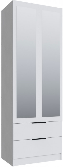 Шкаф Мадрид (0,8) с 2 ящ. с зеркалом, Белый