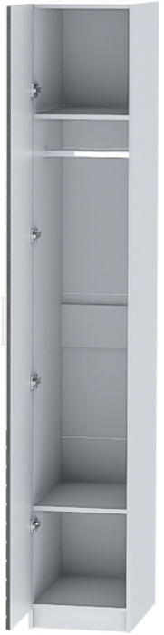 Шкаф-пенал №1 "Иннэс-7" - Белый/Бетон графит