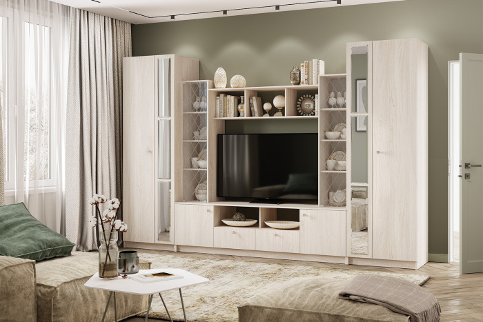 "Зарина" ШК-01 Шкаф 2-х створчатый Ясень белый