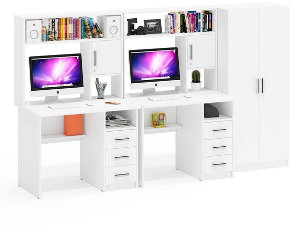 С-МД-СК9 Компоновка № 05, цвет белый шагрень, ШхГхВ 274х70х160 см., НЕ универсальная сборка