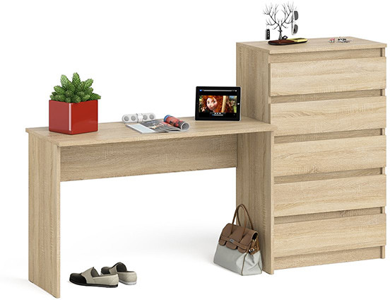 Мори письменный стол МСП1200.1 + Комод МК700.5, дуб сонома