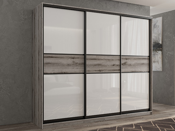 Шкаф-купе Кааппи 11 Эвок Окаменелый 220х45х230 см