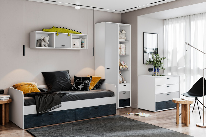 Пенал Накки П-400, Белый, Серый