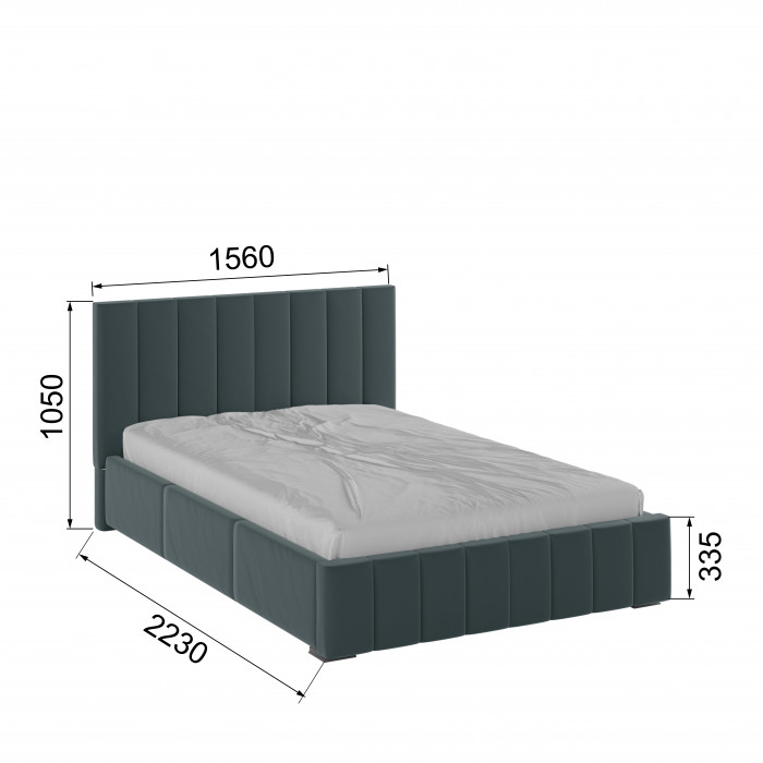 Нега Кровать интерьерная 140 серый, ортопед