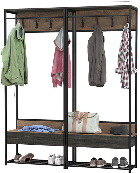 Трувор 15.120 Прихожая + 15.120 Прихожая, цвет дуб гранж песочный/интра, ШхГхВ 160х36,6х194,2 см.