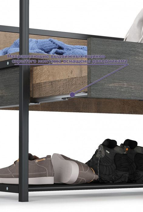 Трувор 15.120 Прихожая + 15.120 Прихожая, цвет дуб гранж песочный/интра, ШхГхВ 160х36,6х194,2 см.