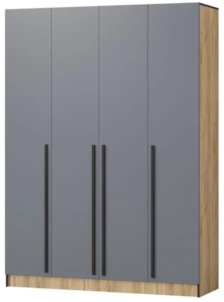 Шкаф Бастион 1600, Графит/Дуб крафт золотой
