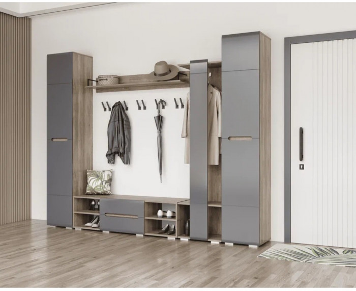 Тумба для ТВ с полками Наоми ТБ-16, графит