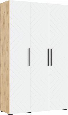 Флэш Шкаф 3-х ств. 1350 браш вайт/дуб крафт