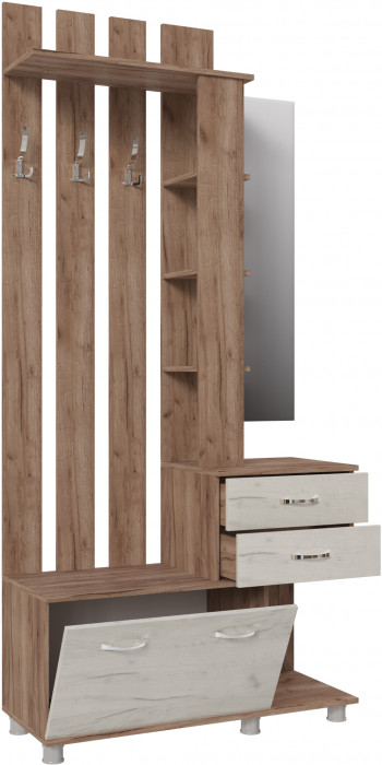 Центральная секция Микс-Арт, Дуб крафт табачный/Крафт серый