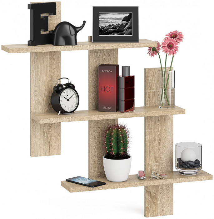 Полка СВК-5, цвет дуб сонома, ШхГхВ 84х13,6х88 см.