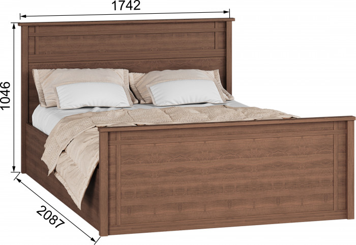 Ричард Кровать РКР-3 (1,6) с ортопедом, Орех донской