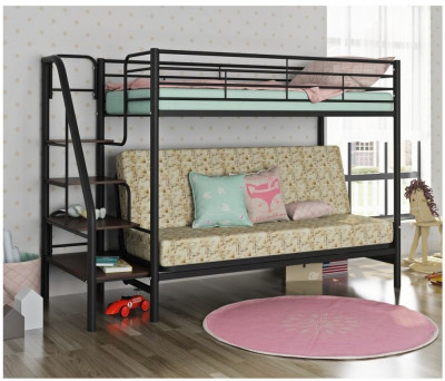 Двухъярусная кровать Мадлен-3 90/120х190 (Гобелен Марки, Черный)