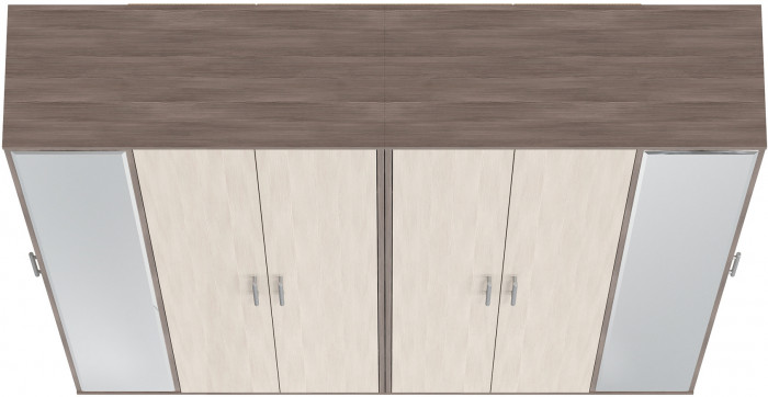 Две прихожих Домино-мини 2-3421бод.тем/св, цвет бодега тёмный/бодега светлый, ШхГхВ 176х36х202 см.