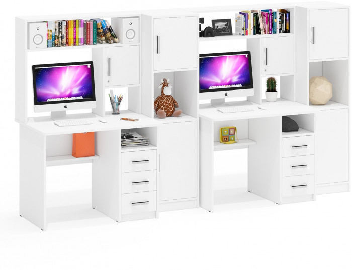 С-МД-СК9 Компоновка № 06, цвет белый шагрень, ШхГхВ 290х70х160 см., НЕ универсальная сборка