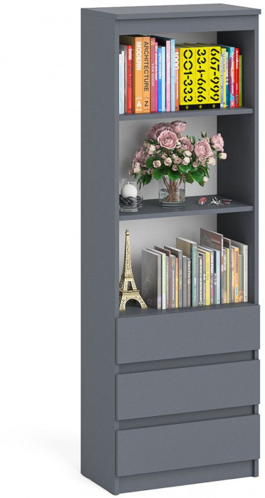 Мори Стеллаж МСТ600.3, цвет графит, ШхГхВ 60,4х35,4х179,6 см.